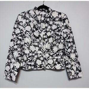 NWOT JG HOOK Linen Blend Floral Blazer 6P Coastal Grandmother Cottagecore Luxury